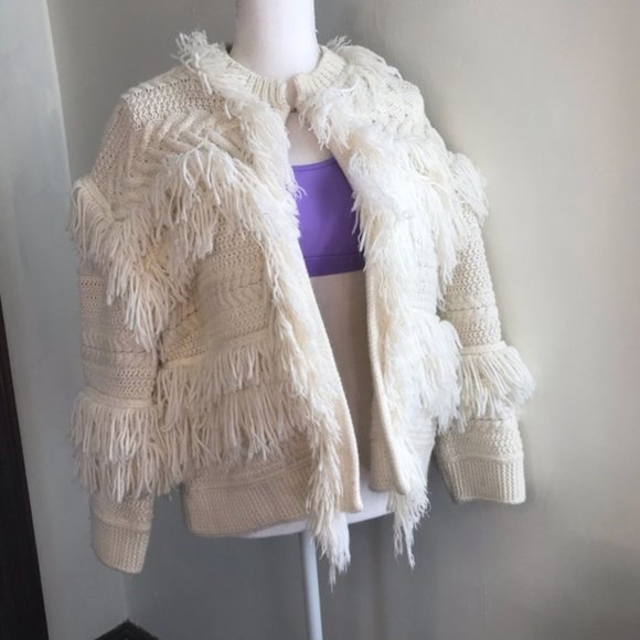 Renee C. Boho Thick knit cardigan with fringe - Picture 5 of 13